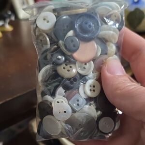 Mixed Sewing Button Bag - Neutral Tones